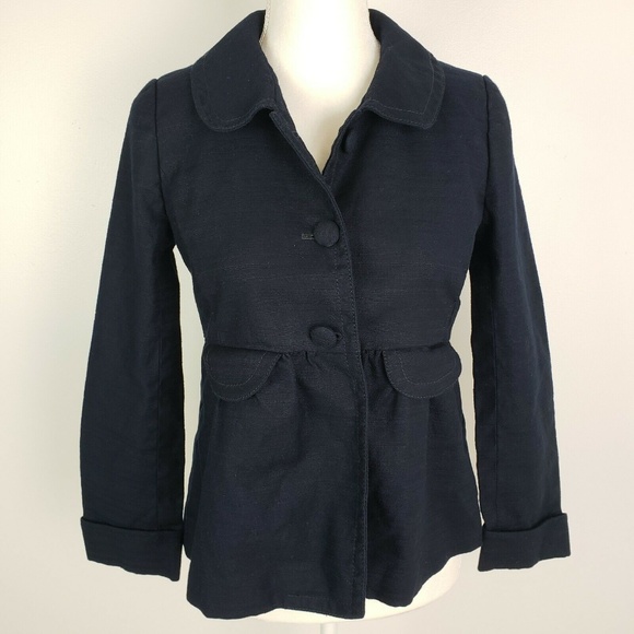 J. Crew Jackets & Blazers - J. Crew Dark Wash Denim Peplum Jacket